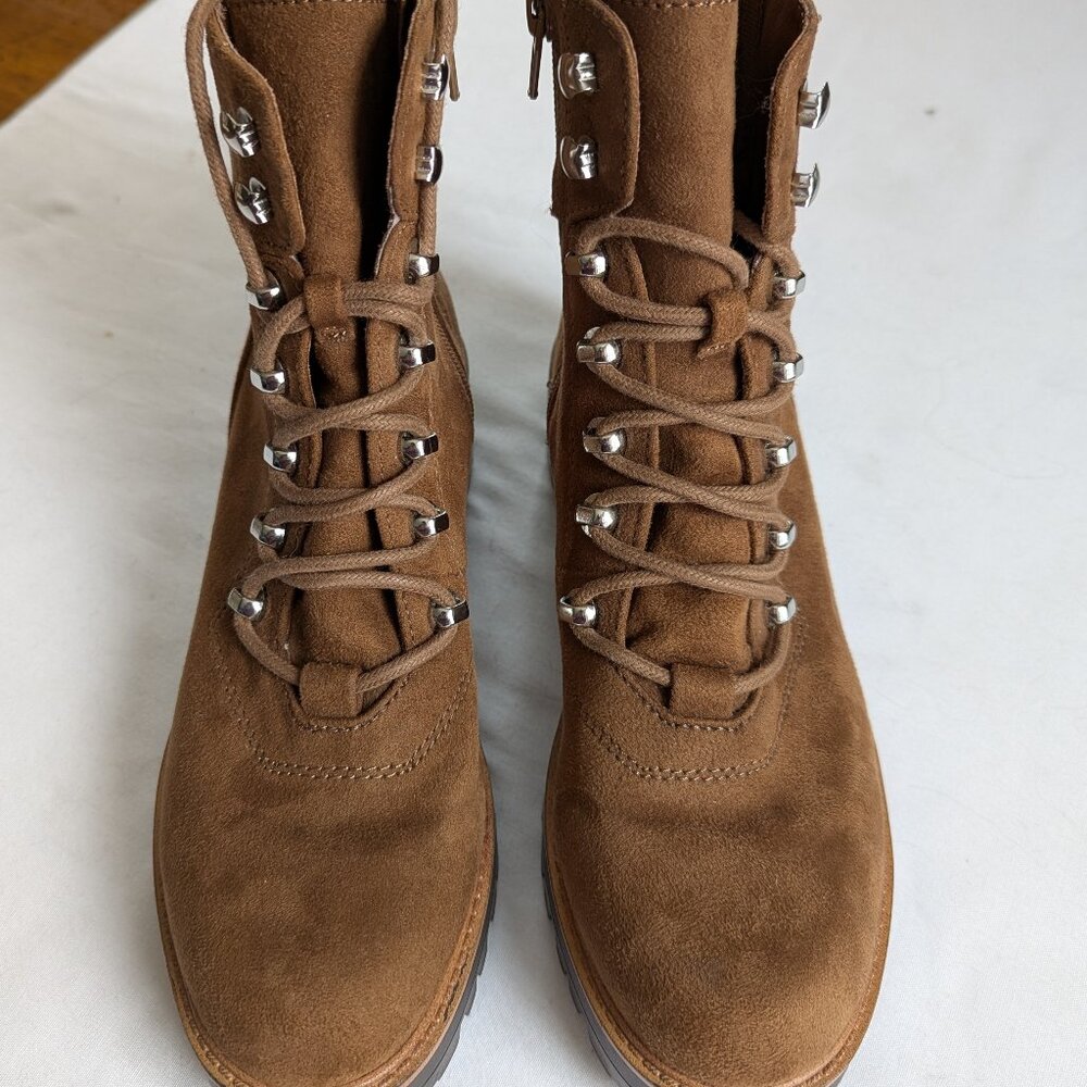 Nine West Inova brown suede women's combat boots